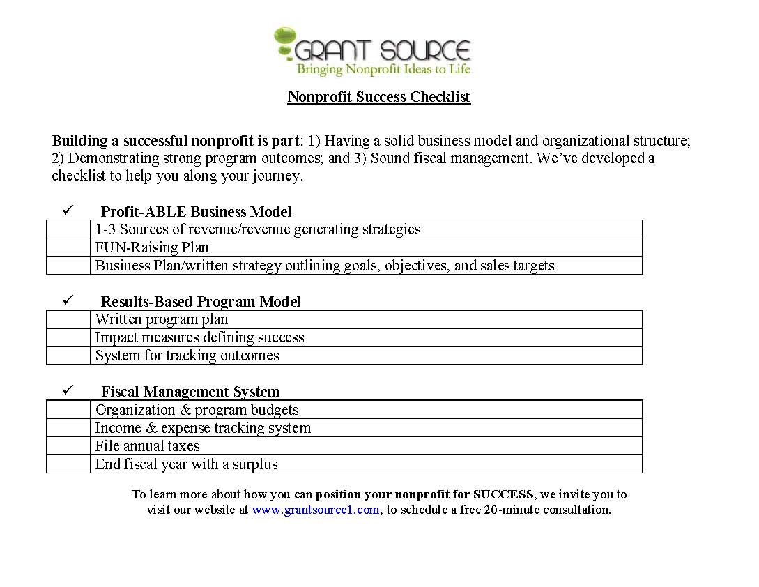 Grant Source Nonprofit Grant Writing, Business Coaching and Training